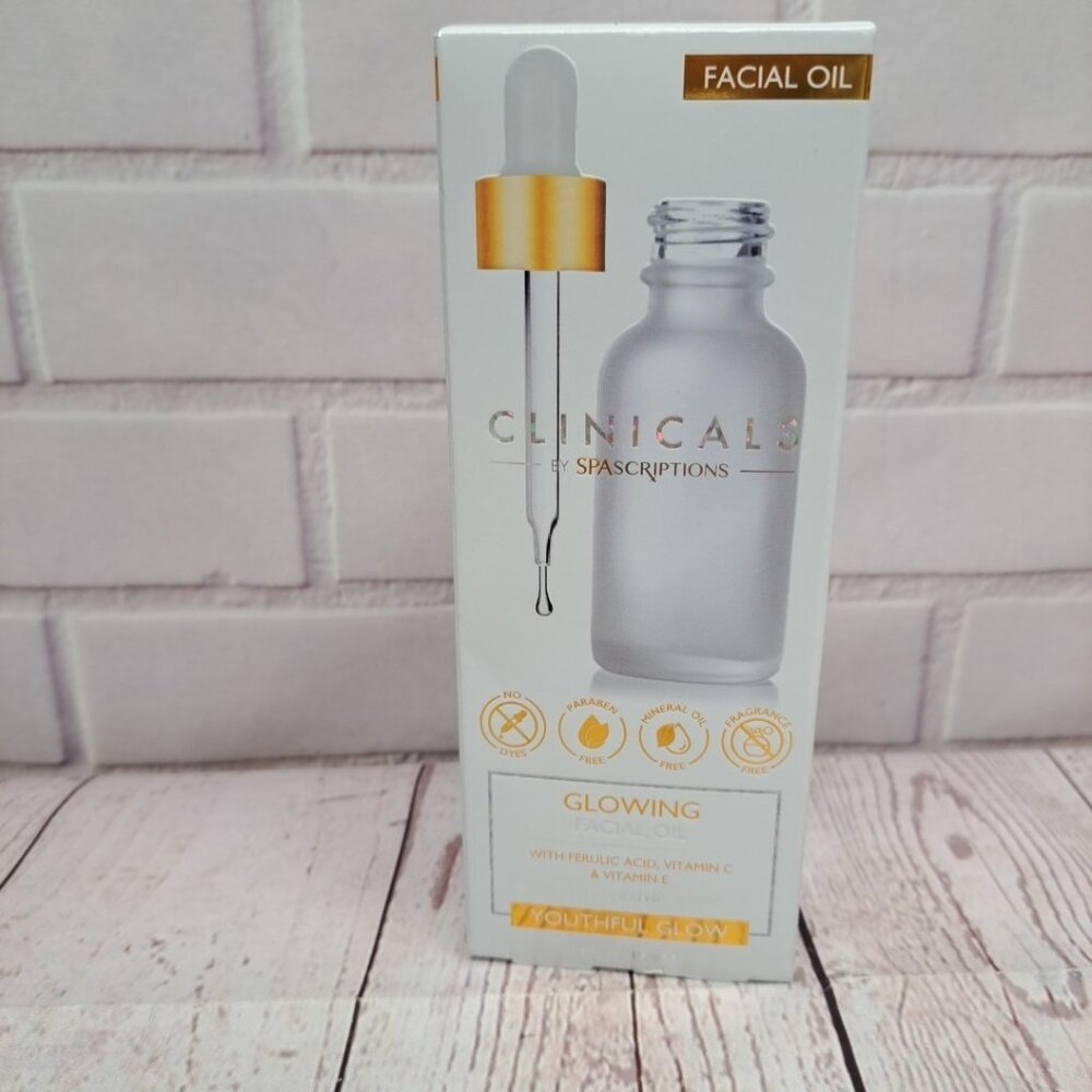 SpaScriptions Clinicals Glowing Facial Oil with Ferulic Acid Vitamin C New